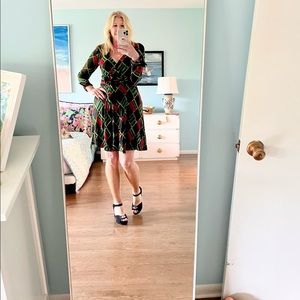 Vintage 70’s Original Black Yellow and Red Diane Von Furstenberg Wrap Dress S